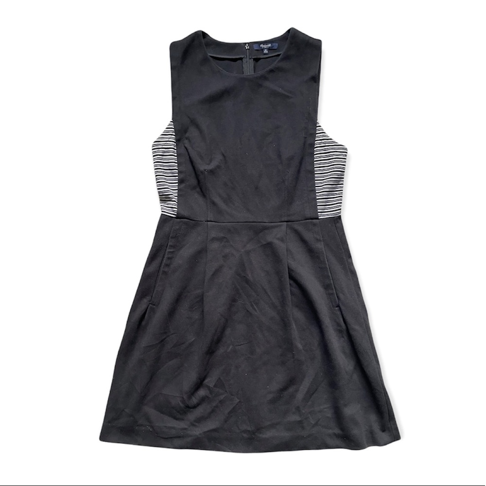Madewell | Black Striped Verse Sleeveless Dress | 10